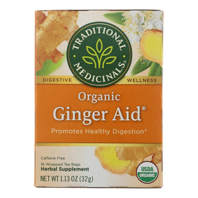 Traditional Medicinals Organic Ginger Aid Herbal Tea, 16 Tea Bags (Pack of 6) - Cozy Farm 