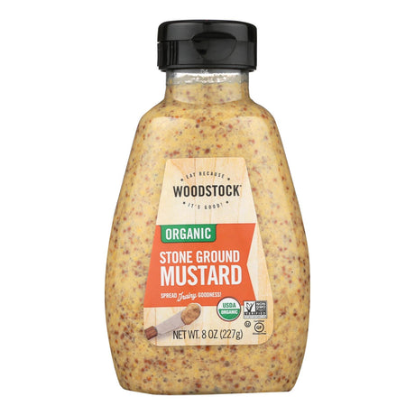Woodstock Organic Stone Ground Mustard, 8 Oz (Pack of 12) - Cozy Farm 
