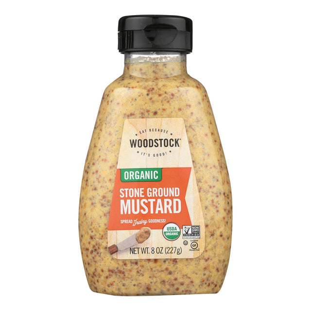 Woodstock Organic Stone Ground Mustard, 8 Oz (Pack of 12) - Cozy Farm 