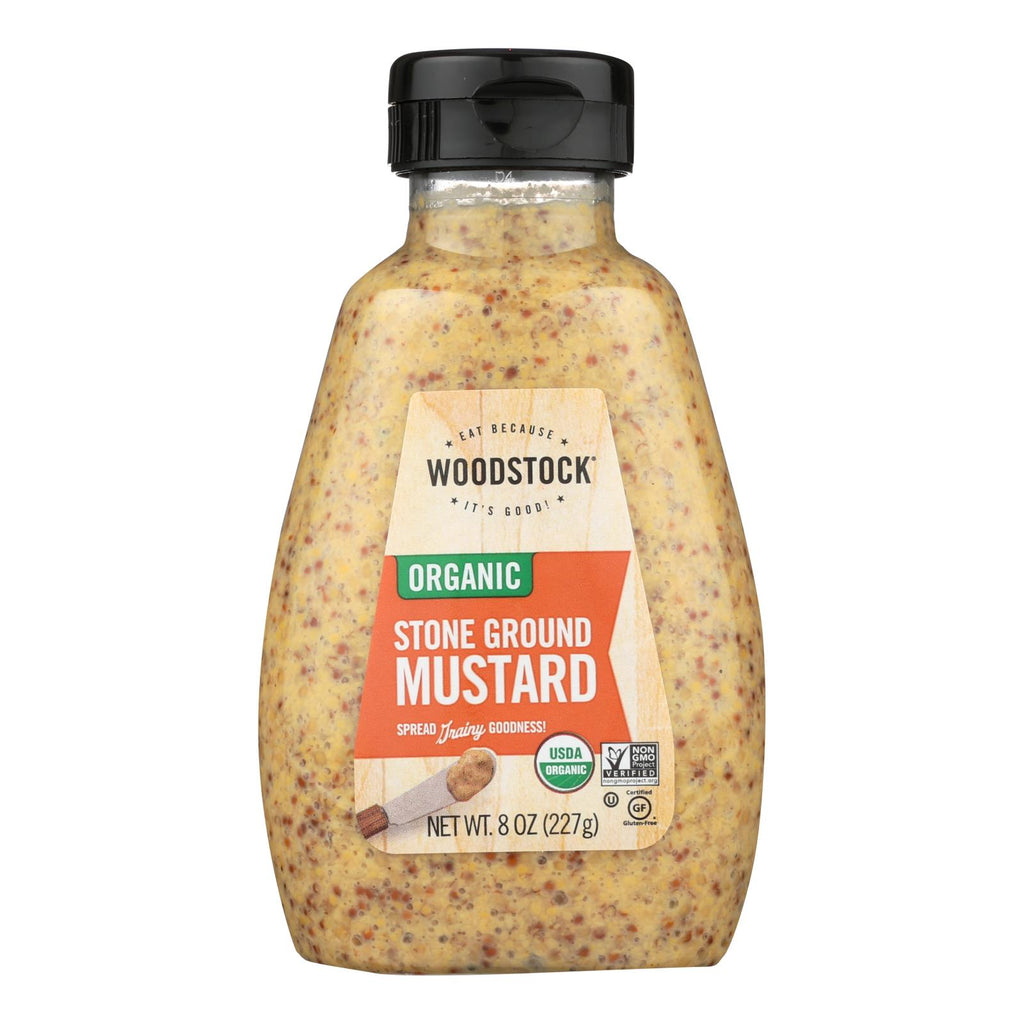 Woodstock Organic Stone Ground Mustard (Pack of 12 - 8 Oz.) - Cozy Farm 