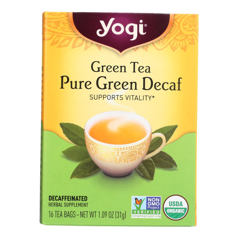 Yogi Organic Green Tea Caffeine-Free, Convenient Pack of 6 (16 Tea Bags Each) - Cozy Farm 