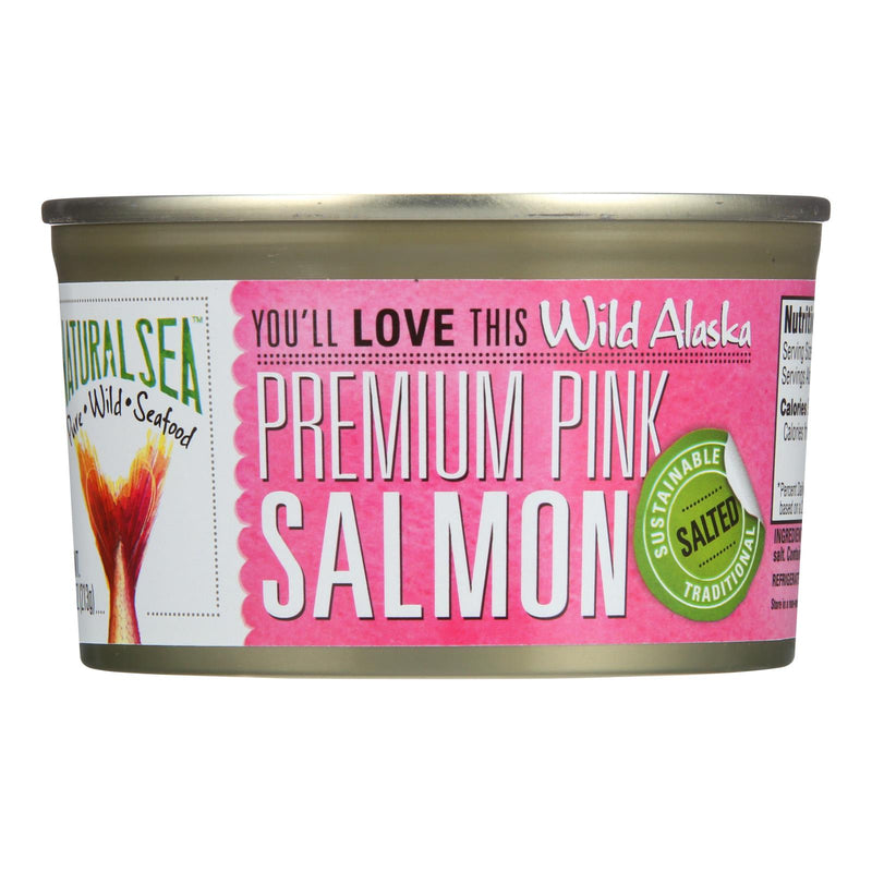 Natural Sea Wild Pink Salmon, Salted, 7.5 Oz. Pack of 12 - Cozy Farm 
