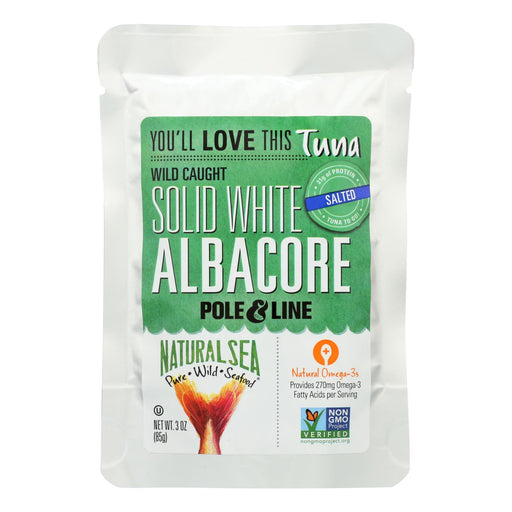 Natural Sea Wild Albacore Tuna Pouch, Salted (Pack of 12) - Solid White 3 Oz. - Cozy Farm 