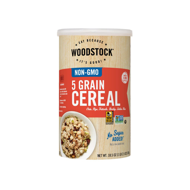 Woodstock Non-GMO 5 Grain Cereal - 18.5 Oz. (Pack of 12) - Cozy Farm 