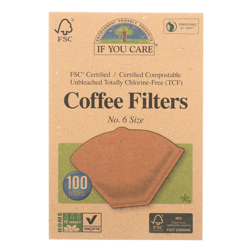 If You Care Cone Coffee Filters, Number 6, Brown, 100 Count - Cozy Farm 