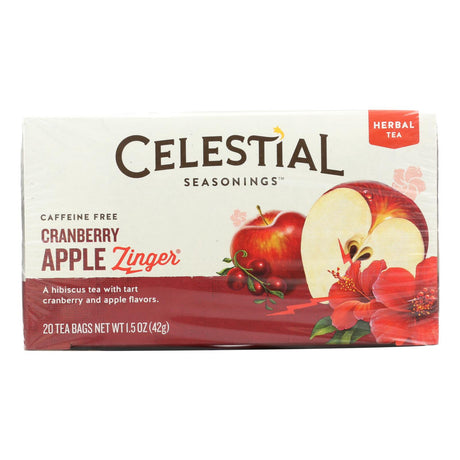 Celestial Seasonings Cranberry Apple Zinger Herbal Tea, Caffeine-Free (Pack of 6 - 20 Tea Bags) - Cozy Farm 