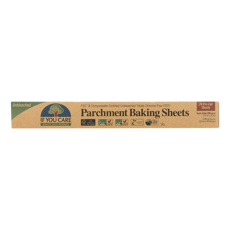 If You Care Compostable and Unbleached Baking Paper Sheets - 24 Count - Cozy Farm 