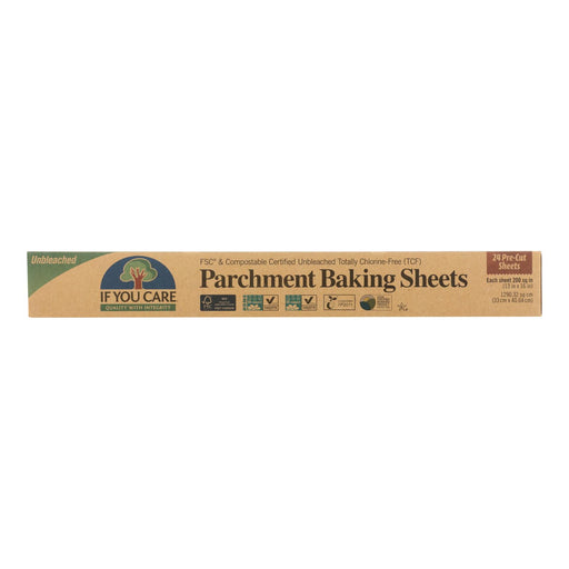 If You Care Compostable and Unbleached Baking Paper Sheets - 24 Count - Cozy Farm 