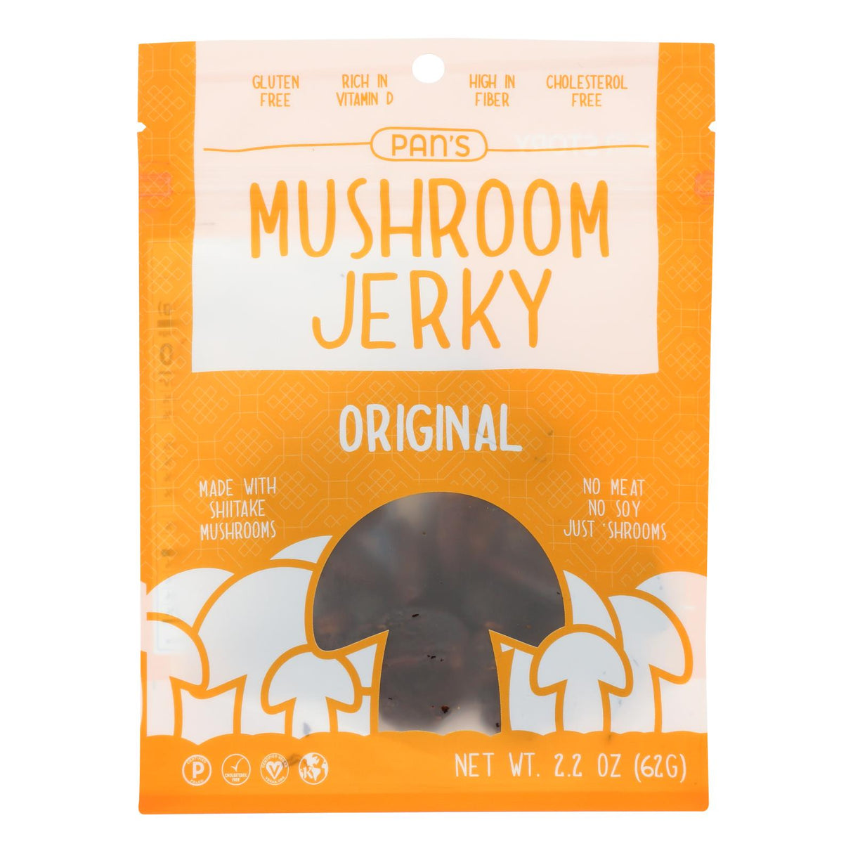 Pan's Mushroom Jerky Original (Pack of 6 - 2.2 Oz.) - Cozy Farm 