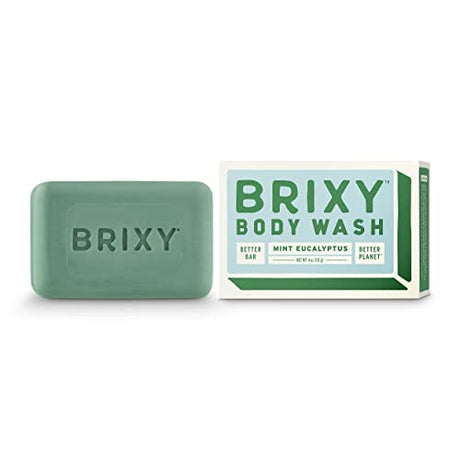 Brixy Body Wash Bar, 4 Oz, Refreshing Mint Eucalypt - Cozy Farm 