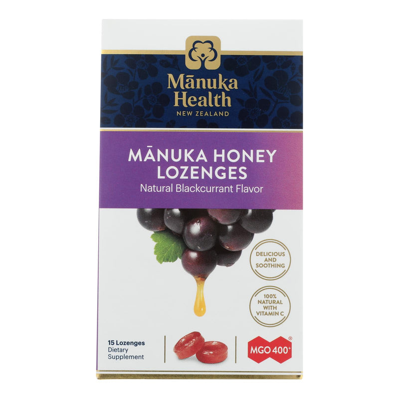 Manuka Health Manuka Honey Lozenges MGO 400+ Blackcurrant (Pack of 15) - Cozy Farm 