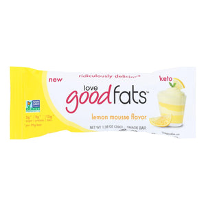 Love Good Fats Lemon Mousse Bars - Case of 12 - 1.38 oz Each - Cozy Farm 
