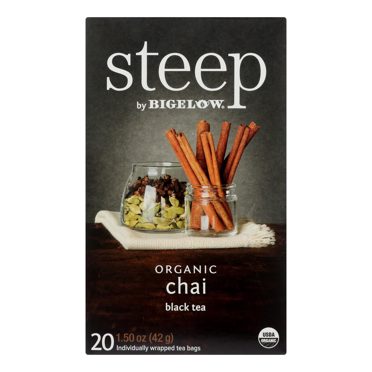 Steep By Bigelow Organic Tea Chai (Pack of 6) - 20 Bags - Cozy Farm 