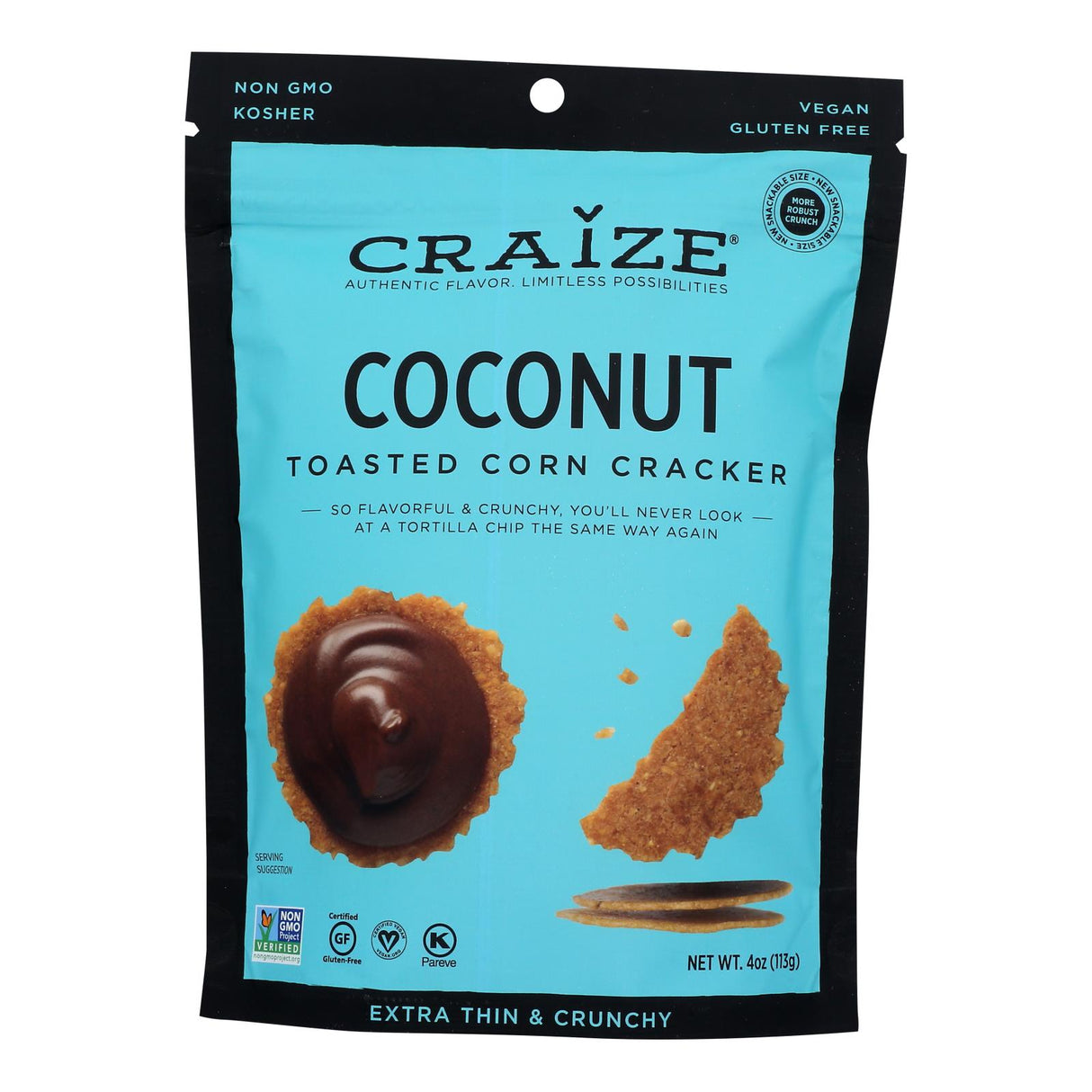 Craize Corn Crisps Coconut Toastd, 0.9 oz. (Pack of 6) - Cozy Farm 