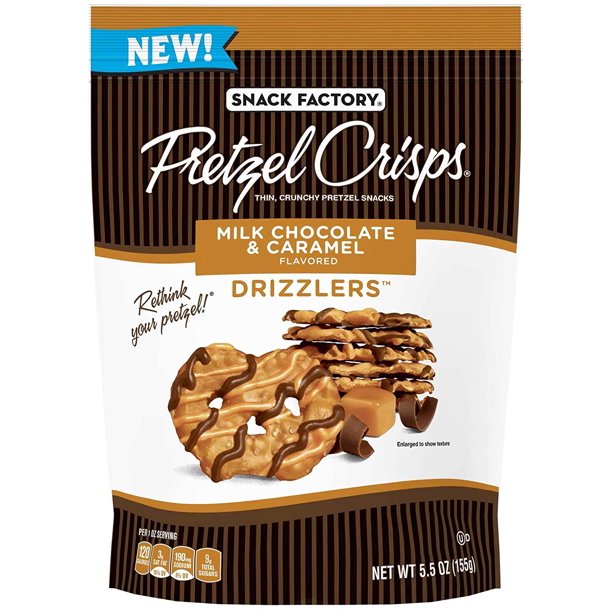 Pretzel Crisps - Drizzlers Milk Chocolate Crml (Pack of 12 5.5 Oz) - Cozy Farm 