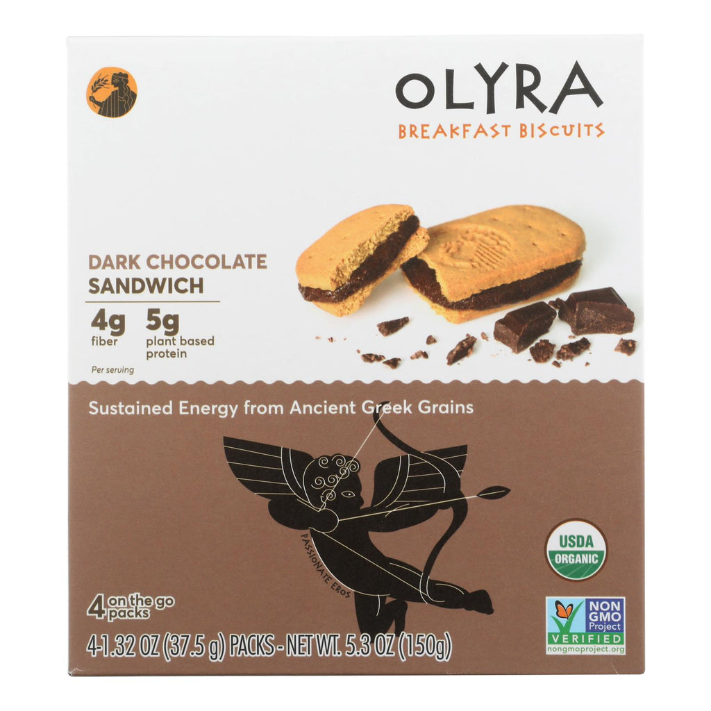 Olyra - Breakfast Sandwich Biscuit (Pack of 6) Dark Chocolate - 5.3 Oz - Cozy Farm 