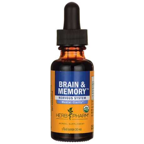 Herb Pharm Brain & Memory Tonic - 1 Fl Oz Herbal Supplement for Cognitive Function - Cozy Farm 