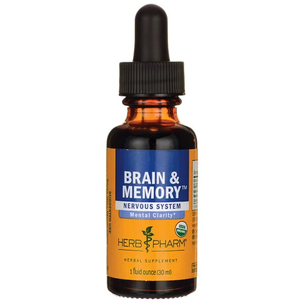 Herb Pharm Brain & Memory Tonic - 1 Fl Oz Herbal Supplement for Cognitive Function - Cozy Farm 
