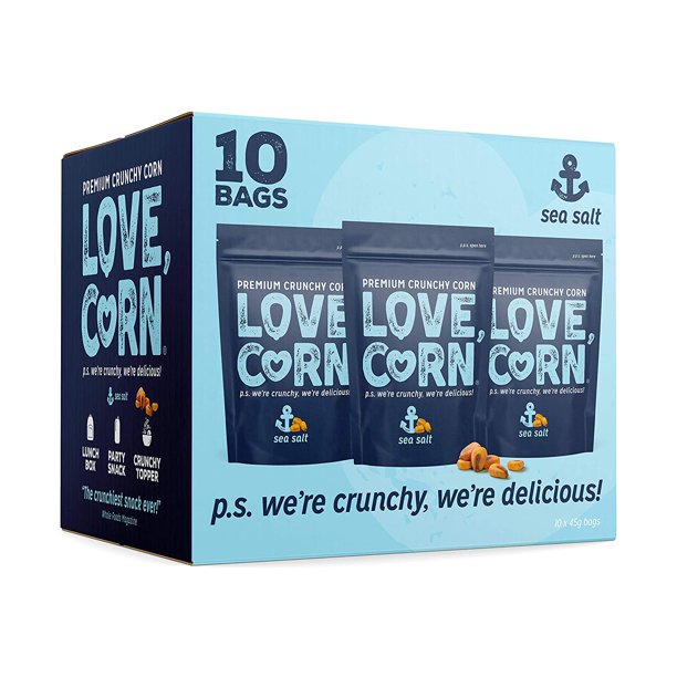 Love Corn (Pack of 10) - Roasted Corn Sea Salt, 1.6 Oz. - Cozy Farm 