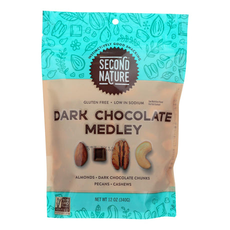 Second Nature Premium Nut Medley Dark Chocolate (Pack of 6-12 Oz) - Cozy Farm 