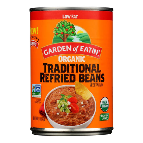 Garden of Eatin' Refried Beans - Traditional Low Fat - 12 x 16 oz Cans - Cozy Farm 