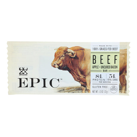 Epic Bar Beef Apple Uncured Bacon, Pack of 12, 1.3 Oz Each - Cozy Farm 