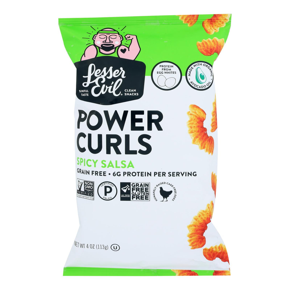 Lesser Evil Power Curls Spicy Salsa (Pack of 12-4 Oz Bags) - Cozy Farm 