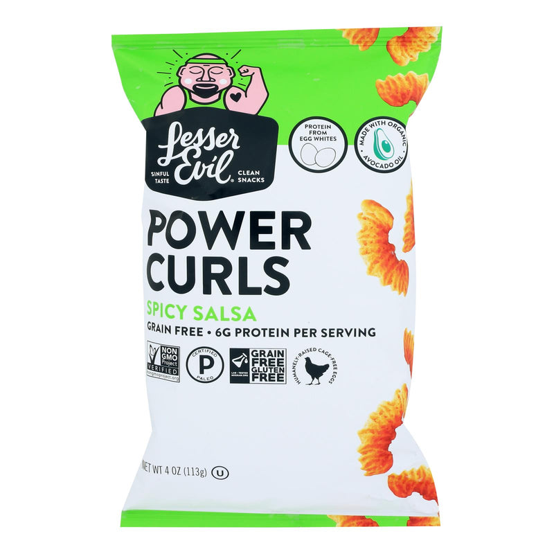 Lesser Evil Power Curls Spicy Salsa (Pack of 12-4 Oz Bags) - Cozy Farm 
