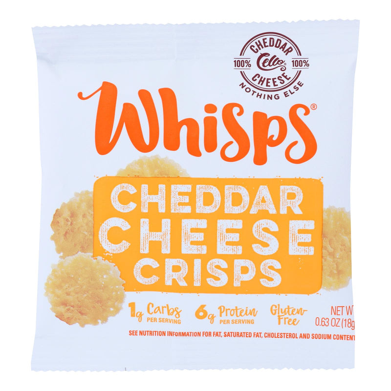 Whisps - Cheese Crisps Chedder Single Serve - Case Of 12-0.63oz - Cozy Farm 