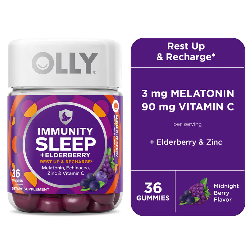 Olly Elderberry Immune Sleep Gummies for Calming Rest (Pack of 36) - Cozy Farm 