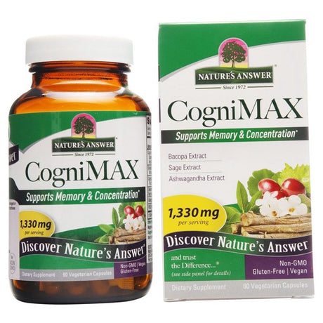 Nature's Answer Cognimax 1330mg - Enhanced Memory, Focus, and Cognitive Function (60 Vcaps) - Cozy Farm 