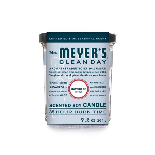 Mrs. Meyer's Clean Day 6-Pack Snow Drop Scented Soy Candles, 7.2 Oz. Each - Cozy Farm 