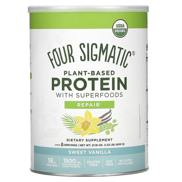 Four Sigmatic - Plant Based Protein With Superfood - Sweet Vanilla  21.16 Oz - Cozy Farm 