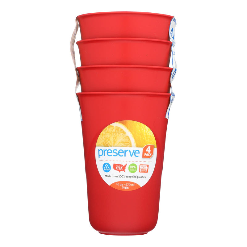 Preserve Everyday Cups: Case of 8 (4-Packs), Pepper Red - Cozy Farm 