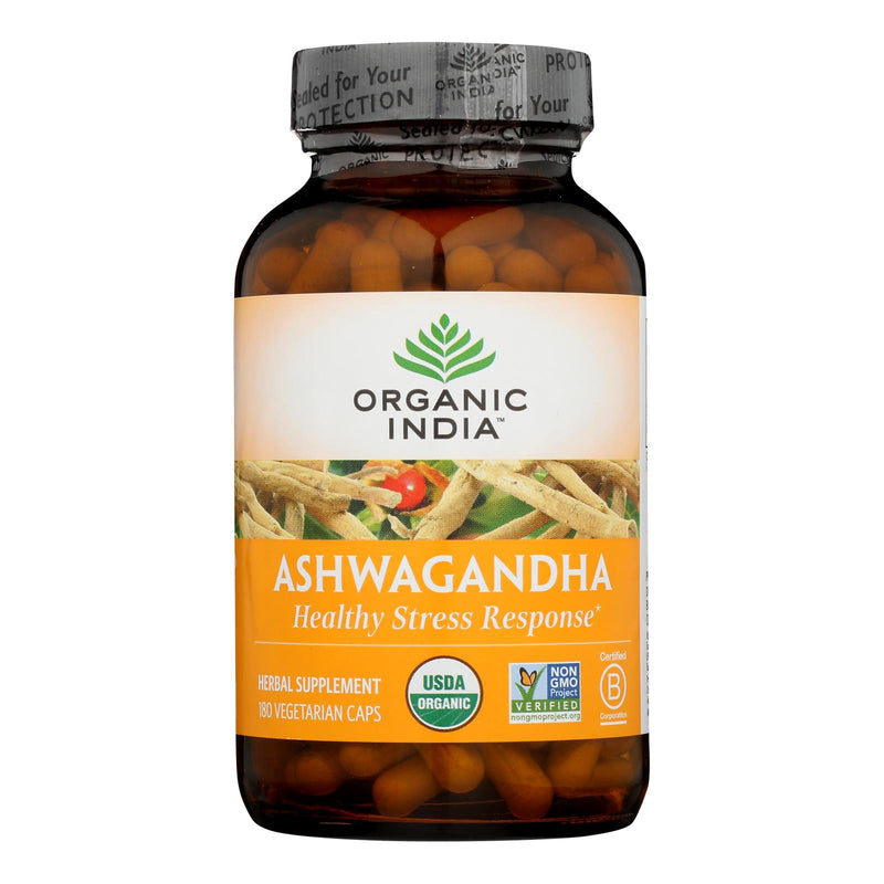 Organic India Ashwagandha 180 Vegetarian Capsules - Cozy Farm 
