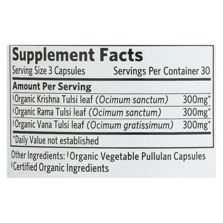 Organic India Tulsi Holy Basil Whole Herb Supplement - 90 Capsules - Cozy Farm 