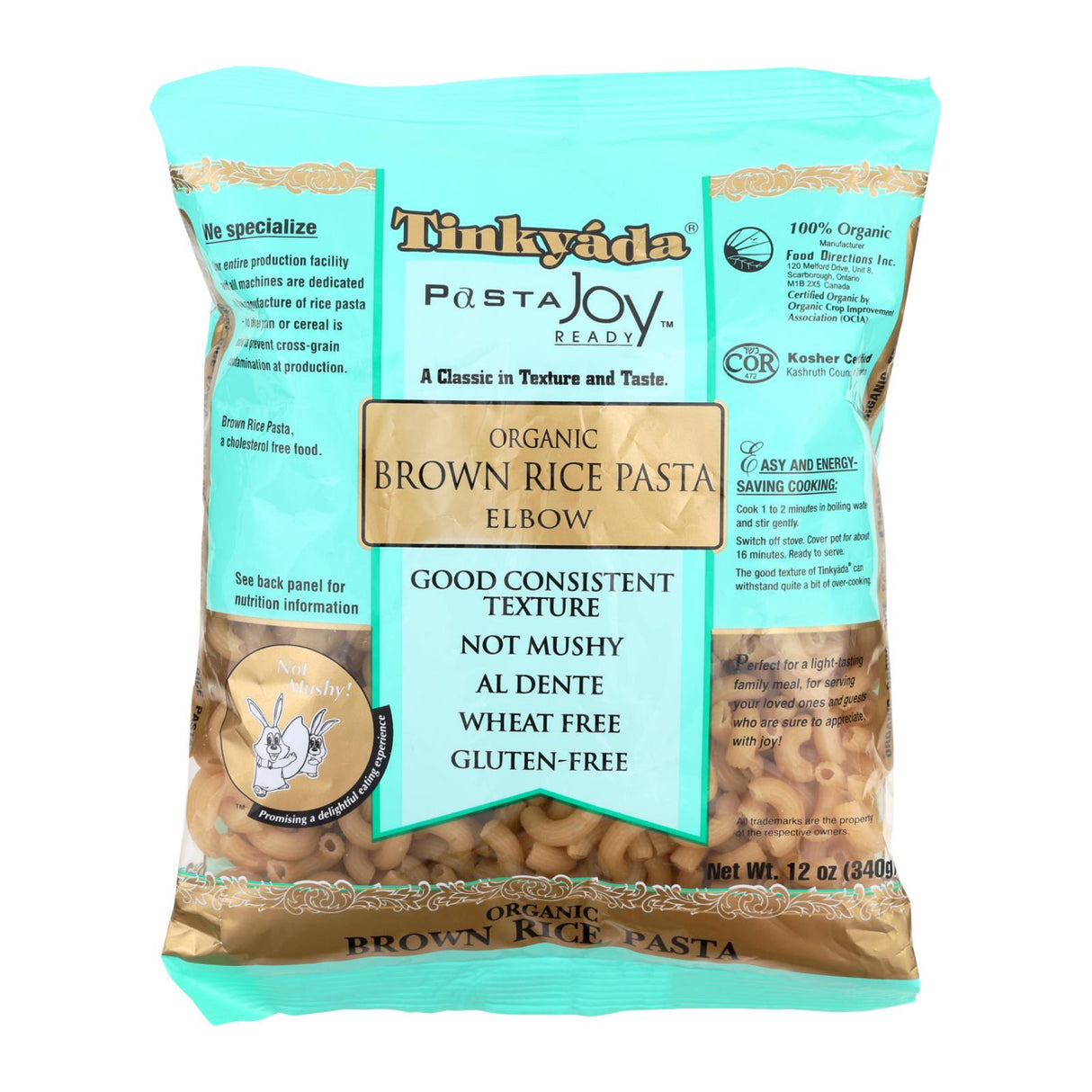 Tinkyada Organic Brown Rice Pasta Elbows, 12 Pack, 12 Ounces Each - Cozy Farm 