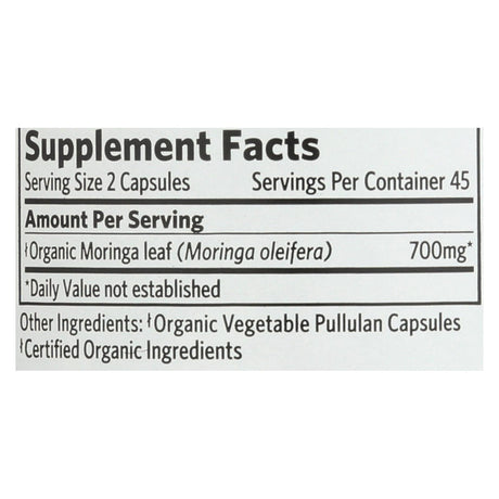 Organic India Moringa: 90 Vcaps for Enhanced Well-being - Cozy Farm 