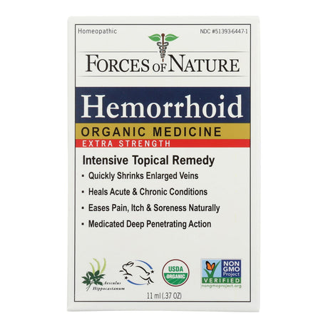 Forces Of Nature - Organic Hemorrhoid Control - 11ml Extra Strength - Cozy Farm 