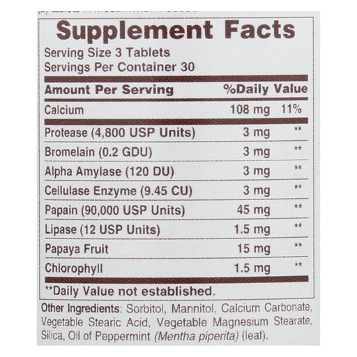American Health Super Papaya Enzyme Plus Chewable Tablets for Digestion Support (90 Ct) - Cozy Farm 