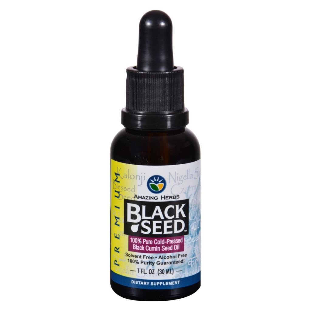 Amazing Herbs Black Seed Oil, 1 Fluid Ounce, Cold-Pressed - Cozy Farm 