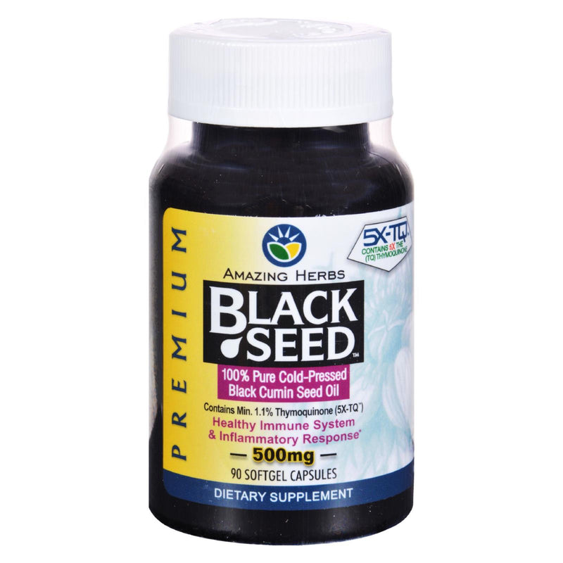 Amazing Herbs Black Seed Oil - 90 Softgels - Cozy Farm 