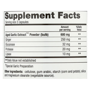 Kyolic Aged Garlic Extract Candida Cleanse & Digestion Support, 200 Vegetarian Capsules - Cozy Farm 