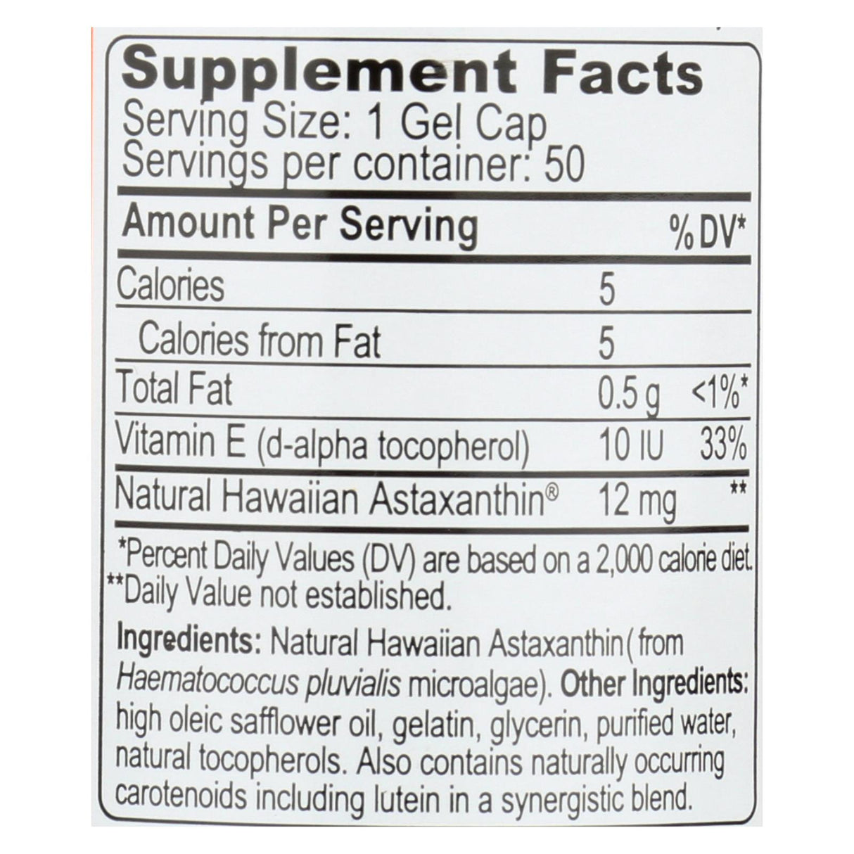 Nutrex Hawaii BioAstin Hawaiian Astaxanthin - 12mg (50 Gel Caps) - Cozy Farm 