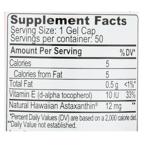 Nutrex Hawaii BioAstin Hawaiian Astaxanthin - 12mg (50 Gel Caps) - Cozy Farm 