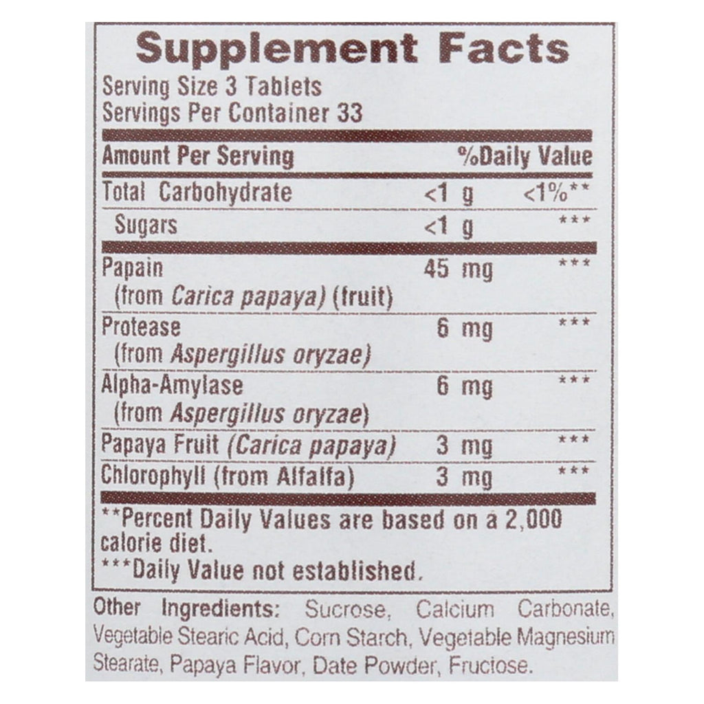 American Health Chewable Papaya Enzyme with Chlorophyll - Strengthens Digestion, Supports Antioxidant Defense (100 Tablets) - Cozy Farm 
