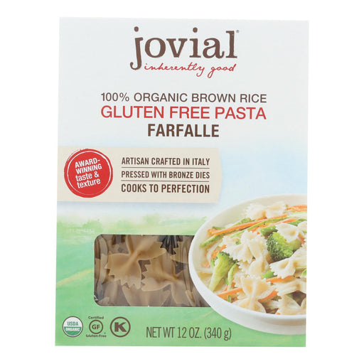 Jovial 100% Italian Gluten-Free Farfalle Brown Rice Pasta, 12 oz (Pack of 12) - Cozy Farm 
