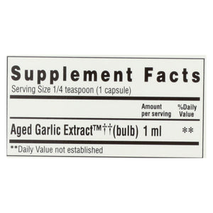 Kyolic Aged Garlic Extract Cardiovascular Support Liquid (4 Fl Oz) - Cozy Farm 