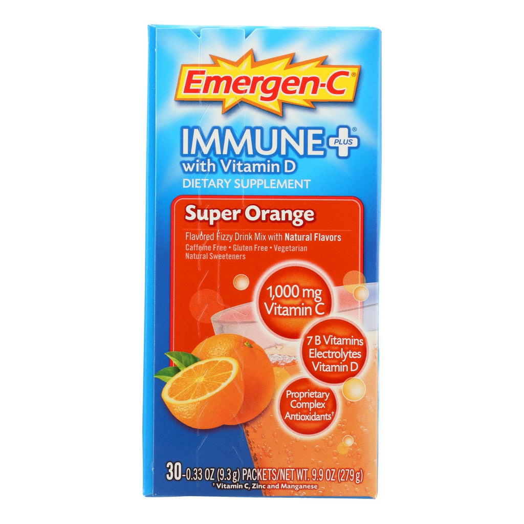 Emergen-C Immune Plus Super Orange Dietary Supplement (Pack of 30) - Cozy Farm 