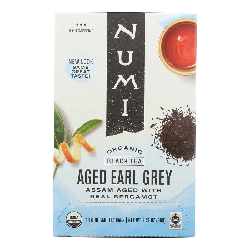 Numi Aged Earl Grey Bergamot Black Tea, 18 Tea Bags per Box (Pack of 6) - Cozy Farm 